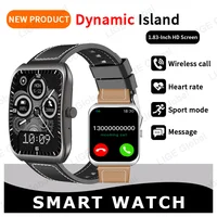 LIGE 2025 Dynamic Island Smart Watch 1.83" HD Voice Calling Men Sports Fitness Heart Rate Smartwatch Women Custom Dial Watches