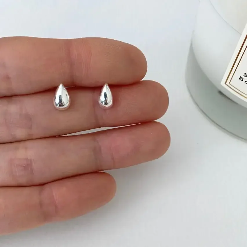 Canner 925 Sterling Silber Glatte Wassertropfen Einfache Ohrstecker Für Frauen 18 Karat Gold Ins Minimalismus Ohrringe Edlen Schmuck Geschenk – Detail 9
