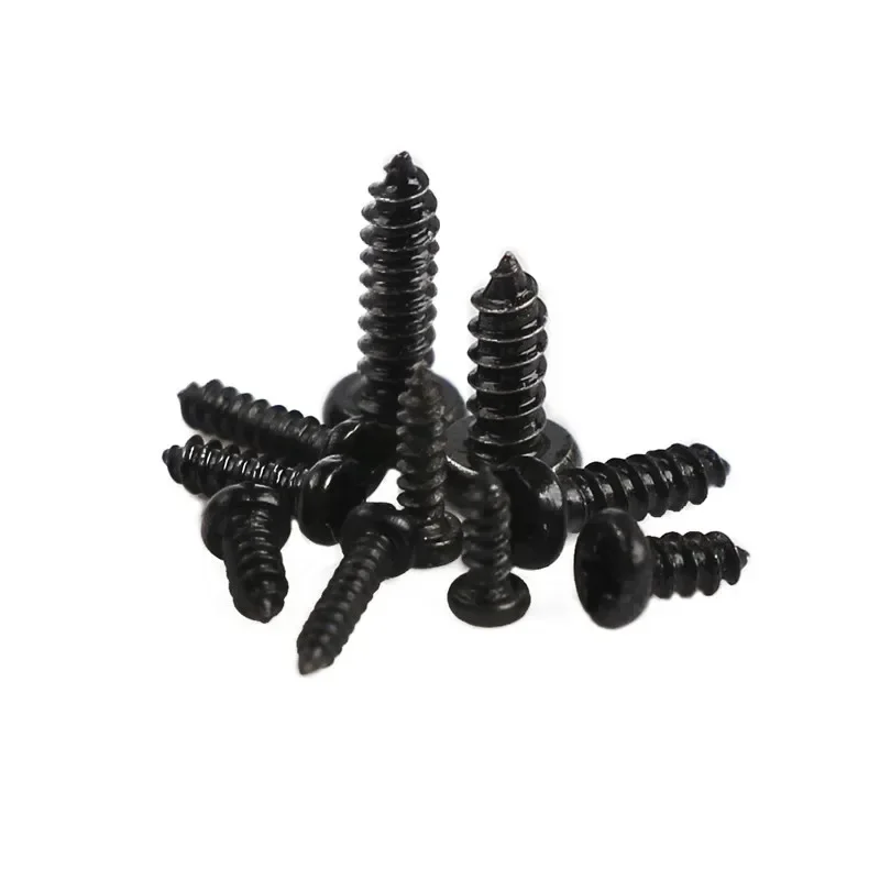 1000pcs 셀프 태핑 나사 PA M1 M2 M1.4 M1.7 소형 필립스 팬 헤드 노트북 나사 컴퓨터 나사 검정색