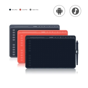 HUION HS611 Graphic Tablet 8192 Levels Digital Drawing Tablets Express Multimedia Keys Bar Battery-Free Pen with Tilt Function