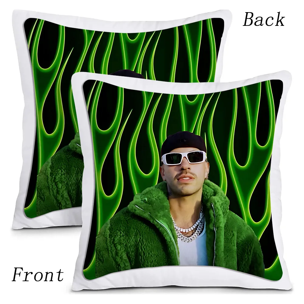 Feid Ferxxo Hot Singer Pillow Covers Cartoon Sofa Decorative Home Double-sided Printing Short Plush Cute Cushion Cover 4