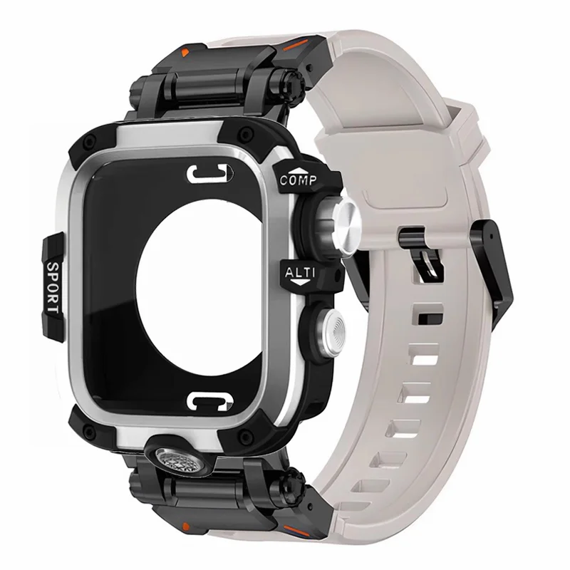 Versatile Silicone Loop Bracelet Band with Metal Cover