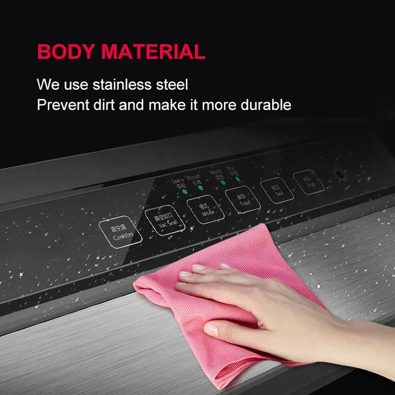 220V 110W Vacuum Sealing Machine Home Best Vacuum Sealer Fresh Packaging Machine Food Saver Vacuum Packer Include 5Pcs Bags Free 2