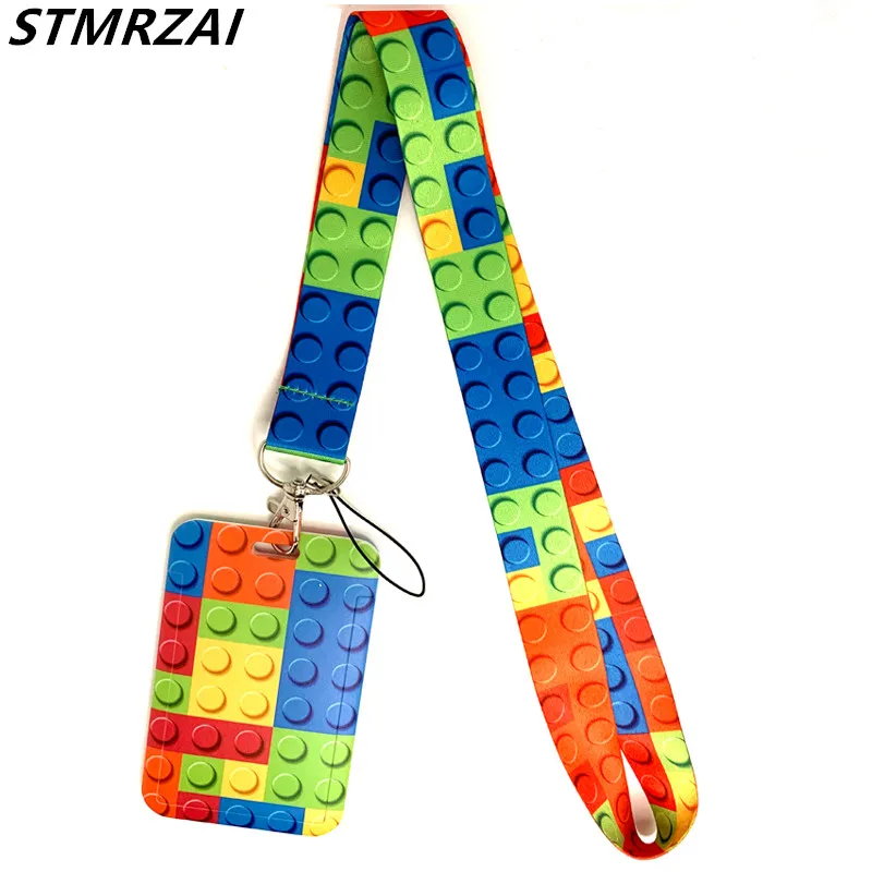 Colorful Lattice Print Mobile Phone Neck Straps Keychain Lanyard For