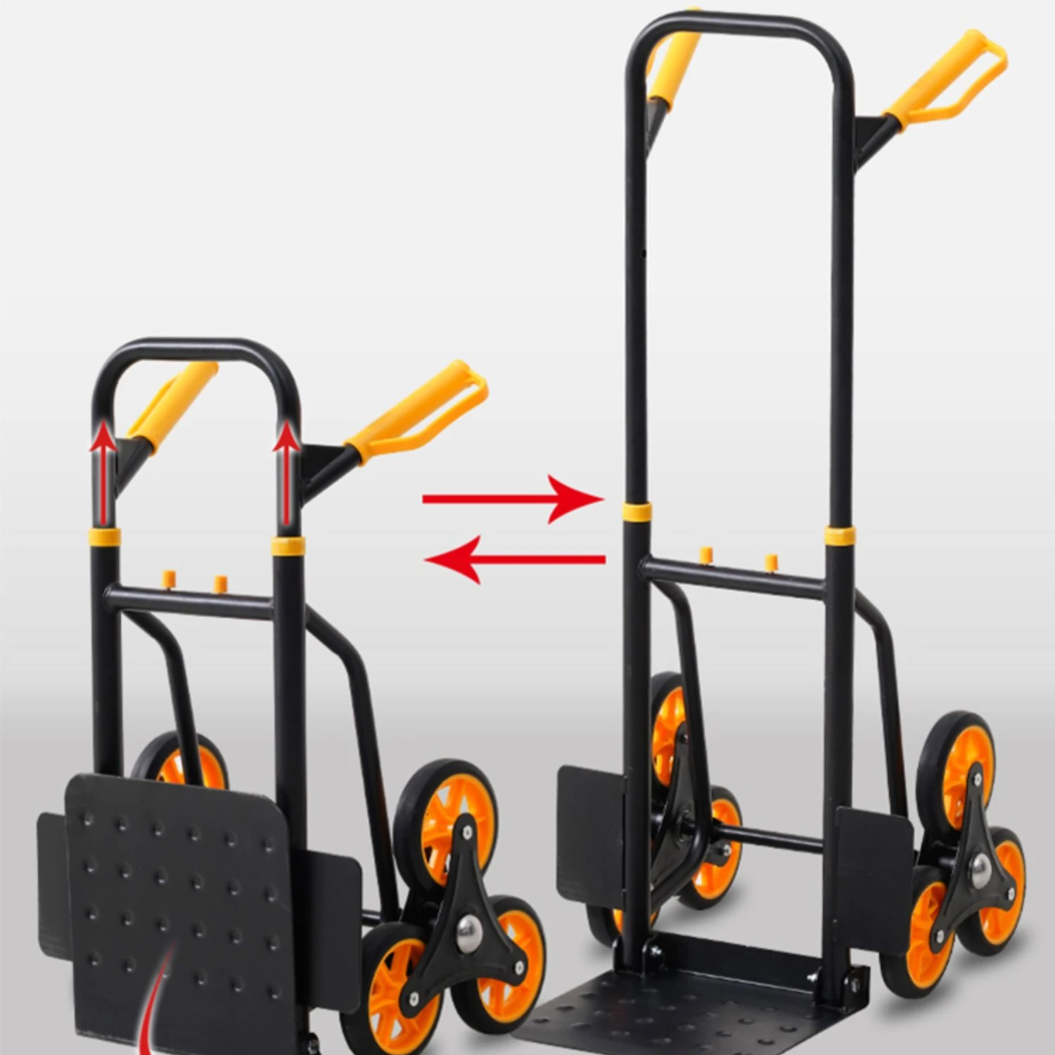 Folding Handcart for Climbing Stairs, Rubber, Lightweight