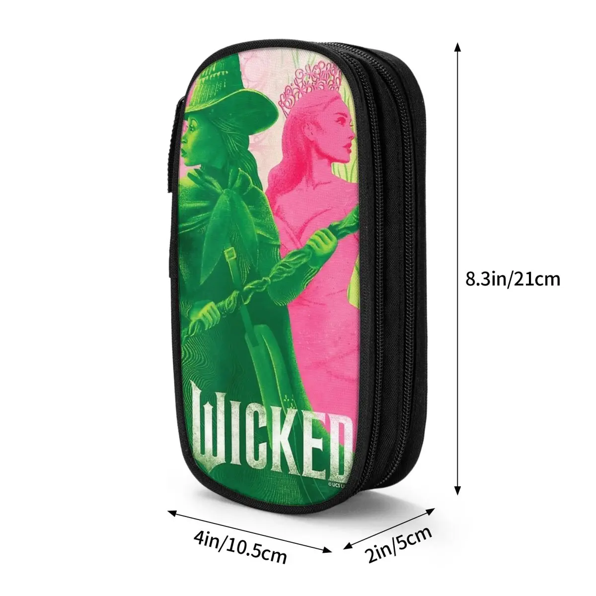 Wicked For Good Glinda 및 Elphaba 연필 케이스 연필 케이스 펜 대형 보관 연필 가방 학생 학교 지퍼 문구류