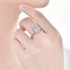Serenity 4ct Ice Flower Cut D Color Moissanite Rings For Women Wedding Bridal S925 Sterling Silver Rings Plated 18K Fine Jewelry 2