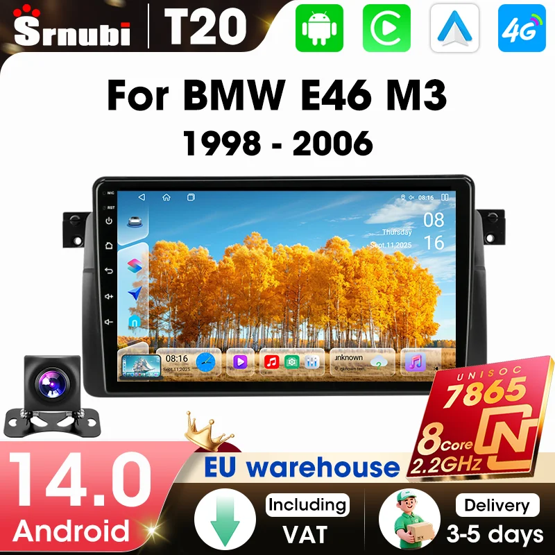 Carplay Android Autoradio für BMW E46 1998-2006 Multimedia-Player MirrorLink 8-Kern-Prozessor