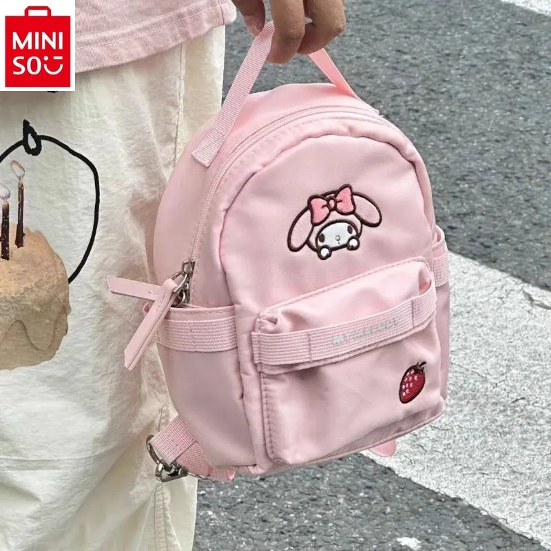 

MINISO 2024 New San Liou Campus Cute Children's Backpack Cartoon Melody Pink Girl Heart