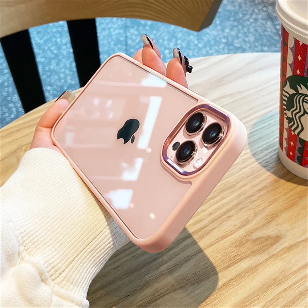 Premium Transparent Shockproof Case with Soft Bumper and Metal Camera Protector