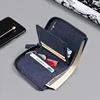 Men Wallet Mens Canvas Multifunctional Vertical Youth Leather Clip Driver's License Case Multi-Card Short Wallet 2