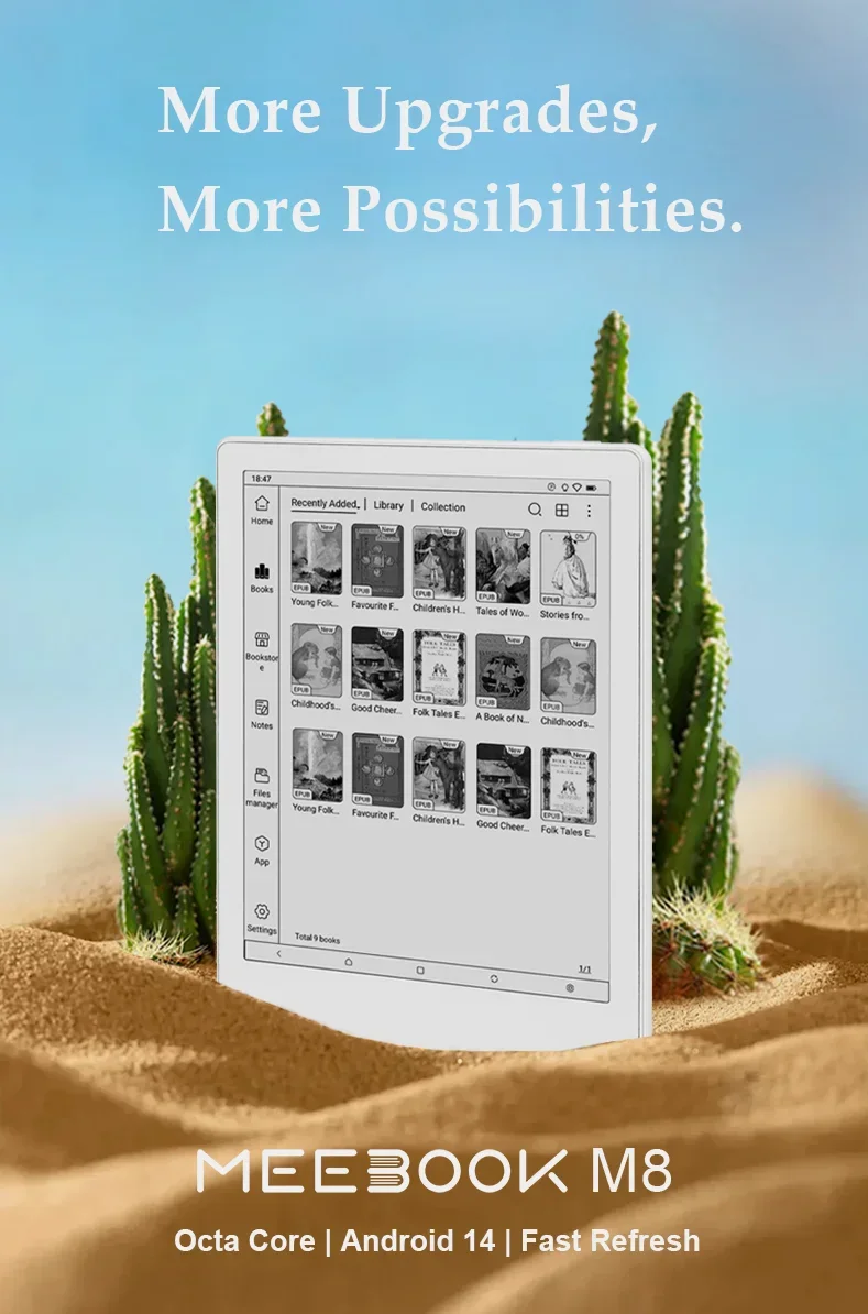 Description Picture 2 of itemMeebook M8 E-book Reader 7.8 inch E-ink Screen Android 14 Ebook reader and Fast Refresh 4G RAM 64GB ROM электронная книга Custom