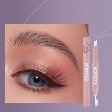 Gel de cejas de doble cabeza, Pluma de cera impermeable de larga duración, jabón para cejas salvajes, cepillo para dar forma a las cejas, bálsamo de maquillaje, estilo