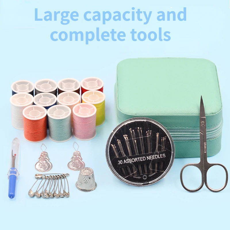 Multifunctional sewing kit with storage box for household use and student dormitory portable sewing kit