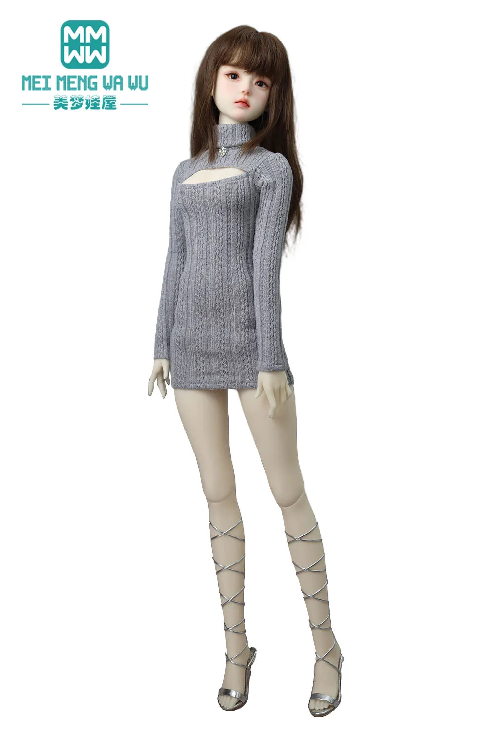 BJD Puppenkleidung für 1/4 1/3 MSD SD DD Spielzeug Gelenkpuppen Mode Twist Rollkragenpullover Kleid Mädchen Geschenk – Detail 26