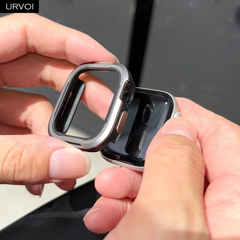 URVOI Premium Aluminum Watch Cover with Hard Bumper Metal Frame Protector