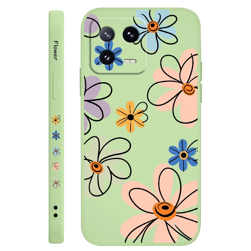 Enhanced Hoop Flower Liquid Silicone Phone Case Cover