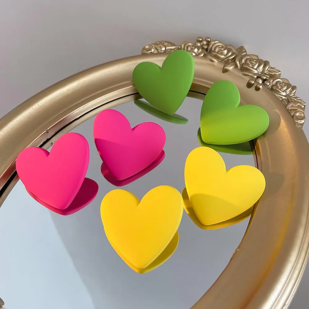 

Fashion Acrylic Candy Color Love Ear Studs Earrings For Women Creative Girls Heart Shape Earrings Free Ship Earwear Jewelry