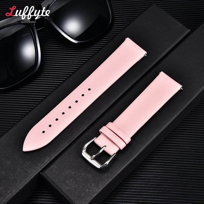 Genuine Leather Ultra-Thin Soft Watch Band Straps in Brown and Black