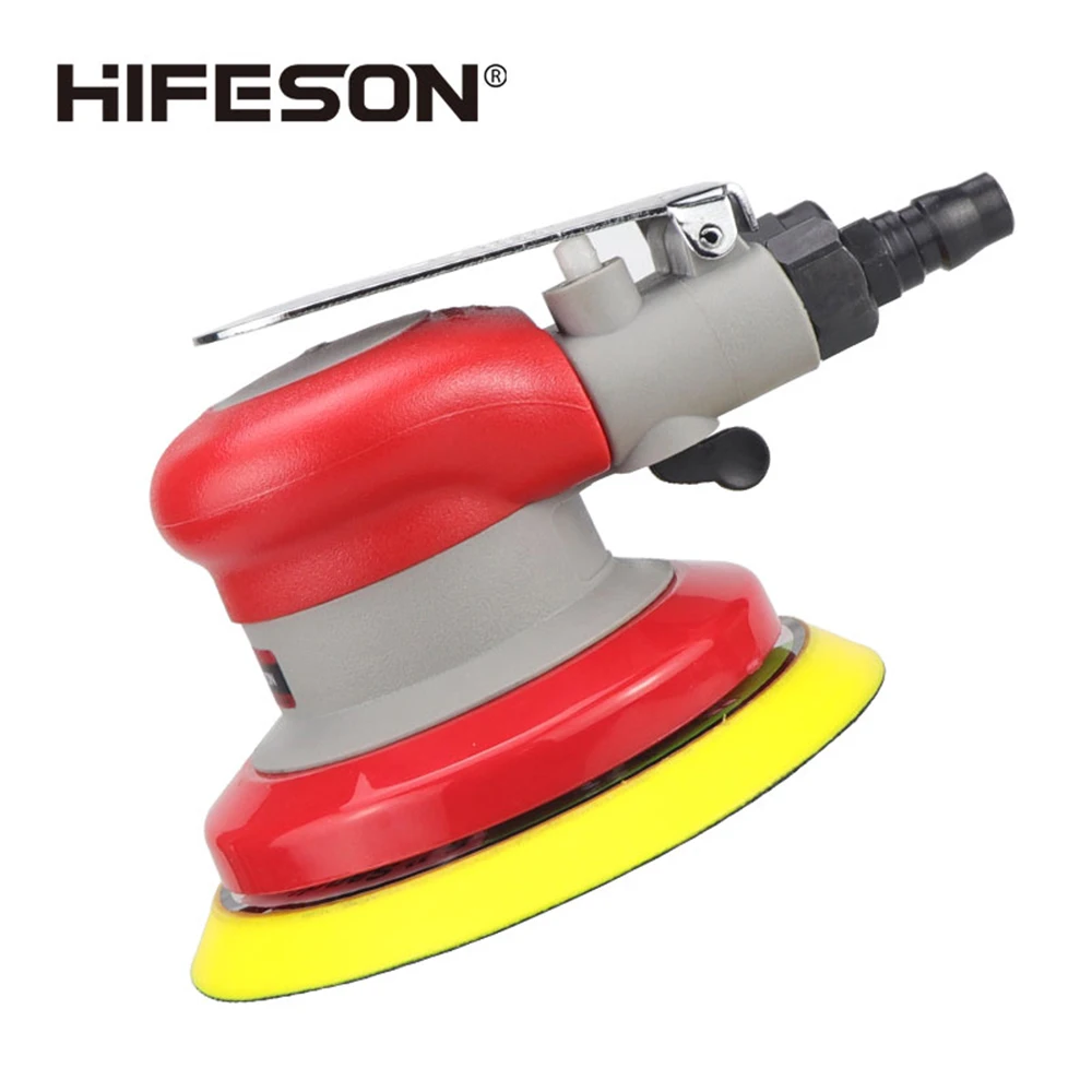 HIFESON 5/6 inch Pneumatic Air Orbital Sander 125/150mm Air Sanding Machine Polisher Air Tool Car Woodworking Metal Polishing 2