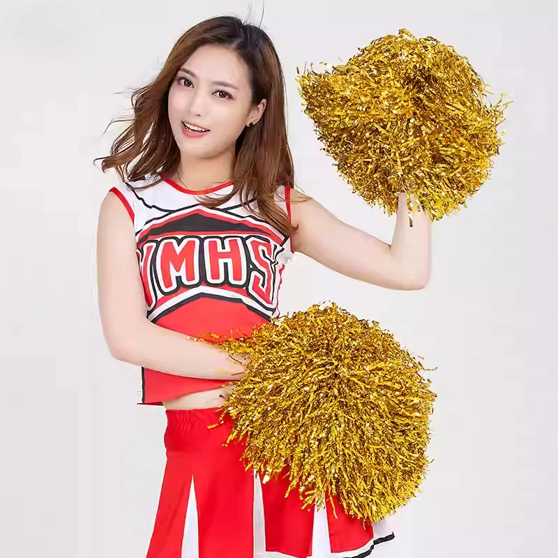 1pc Cheerleader Pom Poms Sports Match and Dance Performance Cheerleading Pompoms Hand Flower for Balls Sports Cheering Supplies