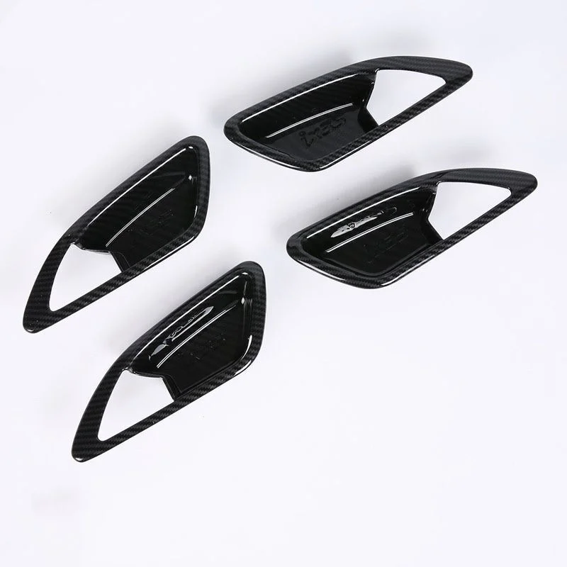 

4pcs Carbon Fiber Pattern ABS Interior Door Handle Bowl Inner Door Cover Trim Stickers Interior Mouldings For Hyundai Ix35 2018