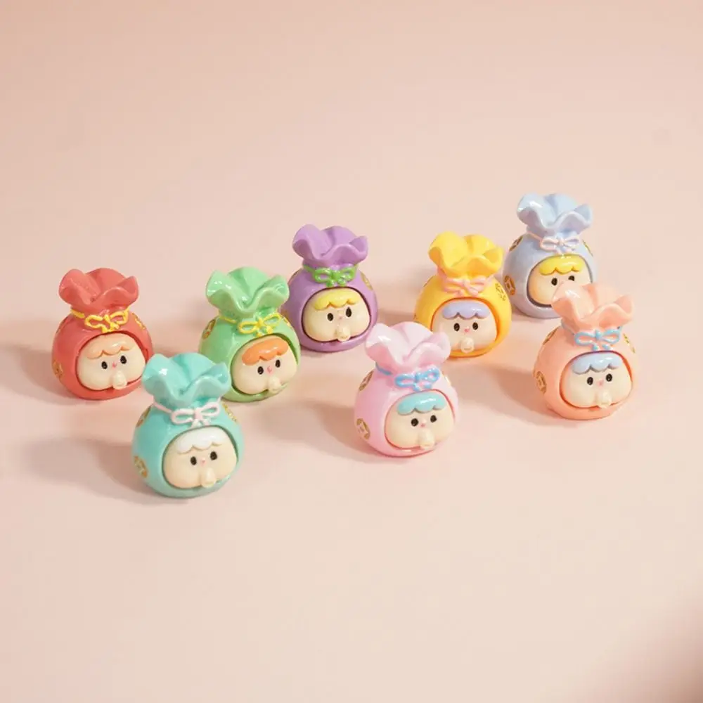 

8pcs Luminous Lucky Bag DIY Accessories Handmade Materials Resin Ornament Key Chain Pendant Cute Sweet Cartoon Toy Ornaments