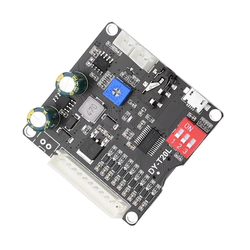 N82R DC6-35V10W/20W 음성 Mp3 재생 제어 모듈 트리거 오디오 모듈은 USB 플래시 드라이브 TF 카드 DY-T20L 마이크로 USB를 지원합니다.