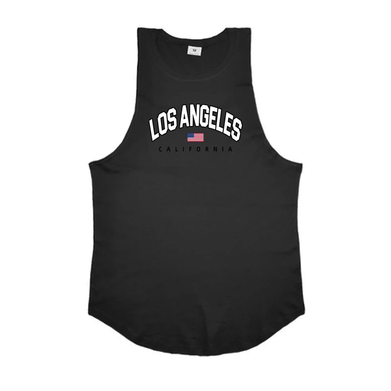 ملابس علوية بدون أكمام لكمال الأجسام للرجال ، قميص...