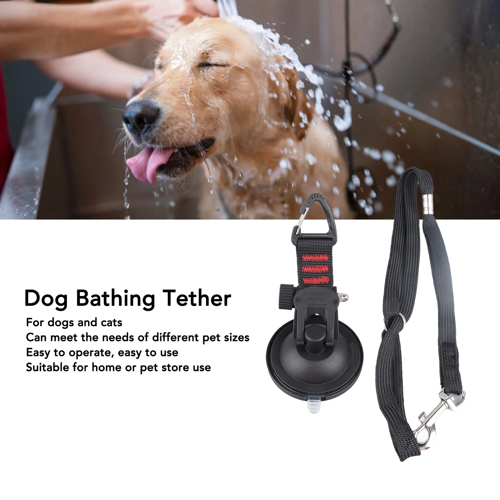Dog Grooming Leash Dog Bathing Tether With Heavy Suction Cup - Adjustable  Grooming Restraint For Pets Adjustable Pet Tether