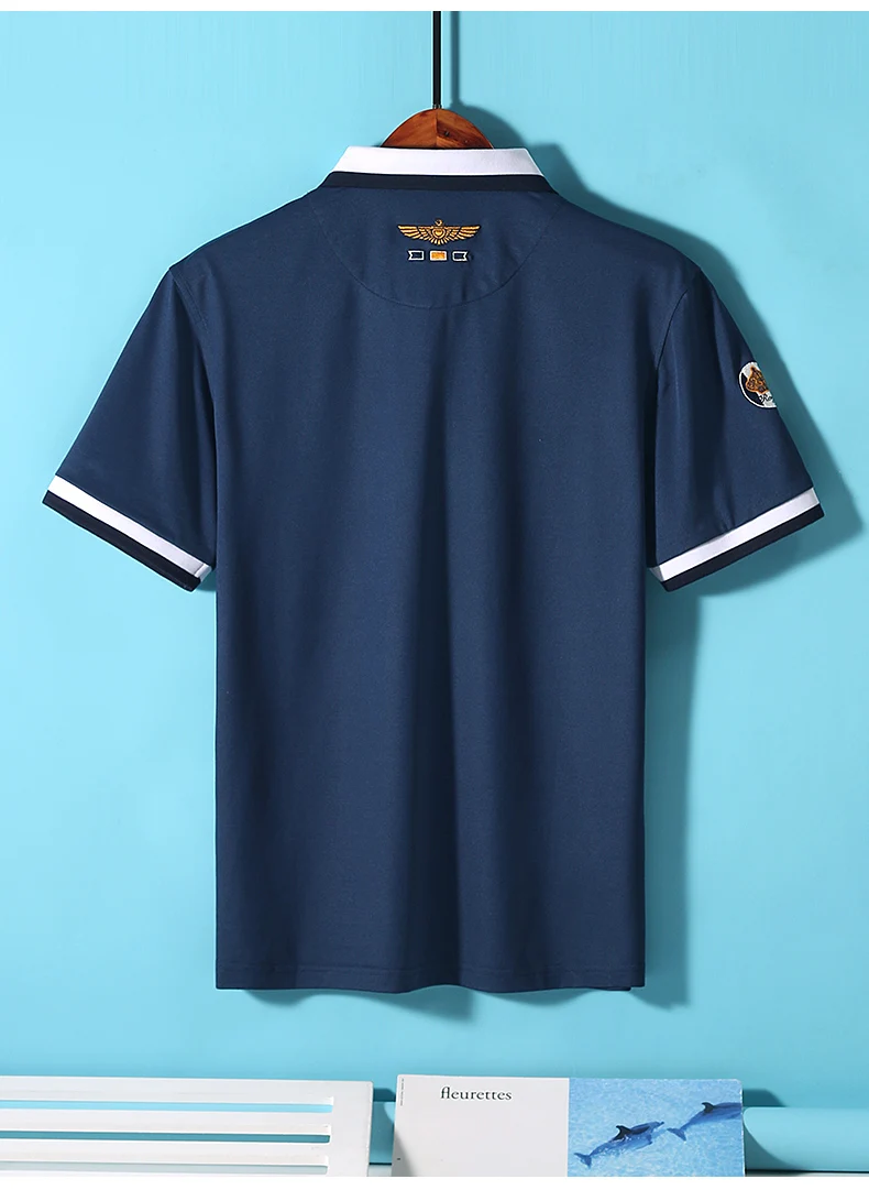 New Summer Straight Men's Business Polo Short Sleeved Bruce&Shark Fashion Mercerized Cotton T-shirt Man Breathable Big Size 4XL 32 Sb5937bf6825a44f09e6edfd7538bd426V