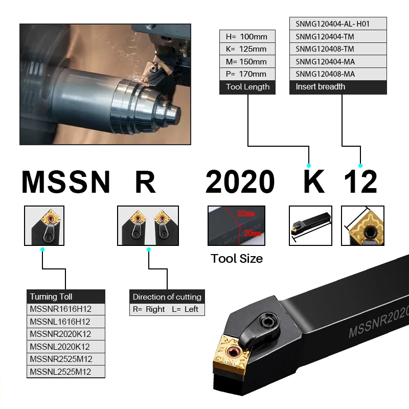 XCAN SNMG 카바이드 인서트 SNMG120404-HA, MSSNL MSNR 외부 터닝 공구, 거치대 MSNR1616 MSNR2020 MSNR2525 CNC 터닝 공구