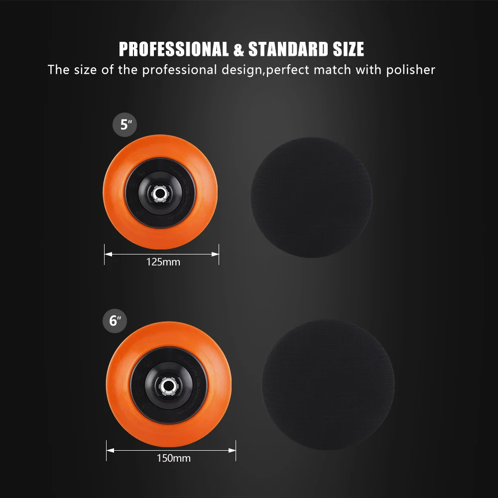 Car Polishing Pad Car Polish Pad Backing Plate For Polisher SPTA M14 5"/6" M14/M58 Thread Backing Plate Backer Professional Dual Action Car Polishing Pad Disc