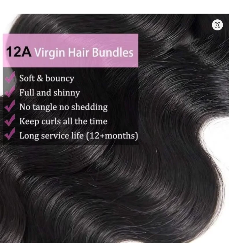 Extensioni di Capelli Umani Brasiliani Ondulati da 42 Pollici, Trama di Capelli Vergini 12A Non Trattati, Neri Naturali, Ondulati - immagine 2