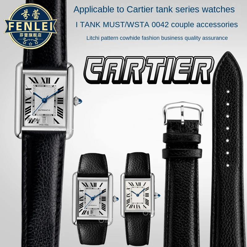 Per Cartier Tank Must London Solo Cinturino Per Orologio In Vera Pelle Cinturino Per Orologio Clence A Sgancio Rapido 16Mm 17 19 20 22Mm 23Mm Braccial