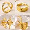 18K Gold Plated Die-casting Rings for Women Stainless Steel Geometric Open Finger Ring Hypoallergenic Waterproof Jewelry Gifts