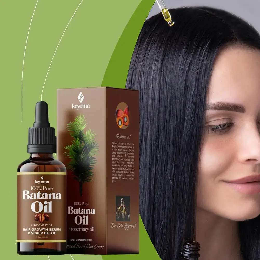 Hair Oil 30ml/59ml Batana Rosemary Mint Scalp Hair Strengthening Oil Biotin Essential Oils Nourishing Treatment Split Ends Dry All Types