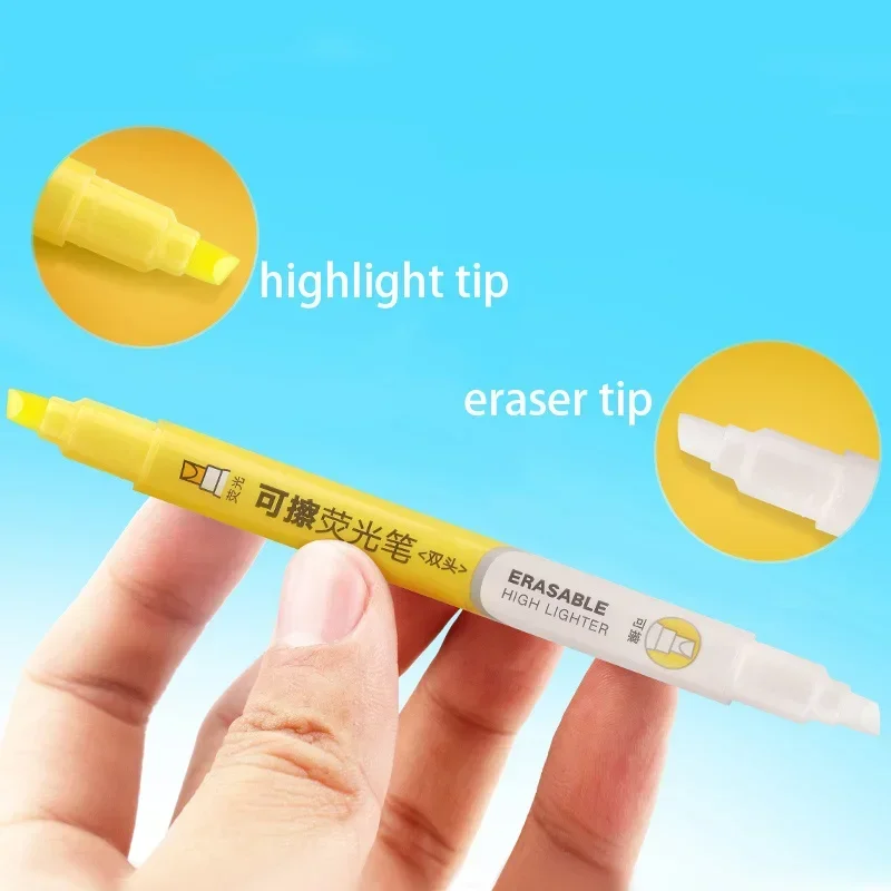 형광 지울 수 있는 마커 펜, 러프 마킹 키 마킹 펜, 캔디 컬러 학생 초보자 펜 문구, 세트당 6 개, 신제품