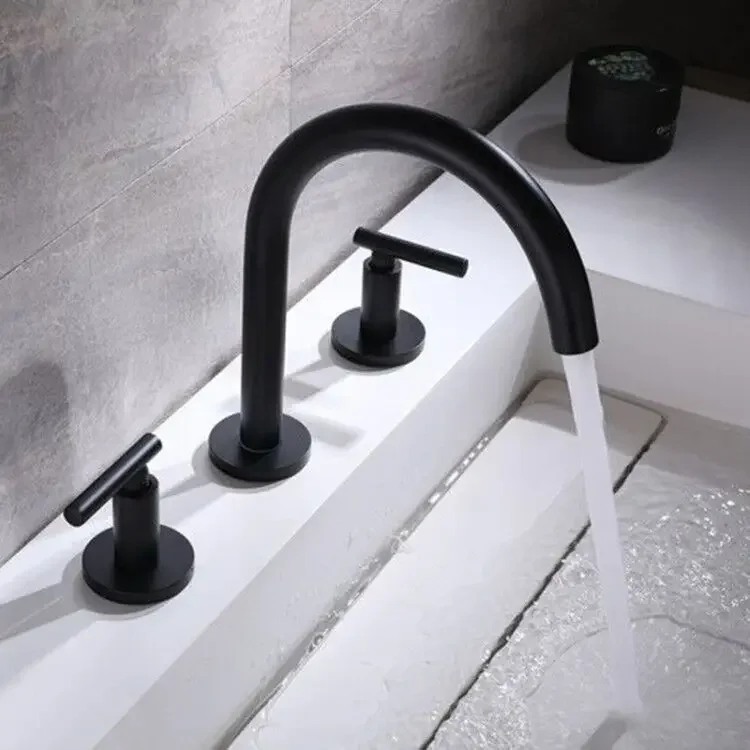 Description Picture 4 of itemBathroom faucet Rose Gold widespread Basin black Tap luxury Gold Basin Mixer Hot And Cold shower room sink Faucet