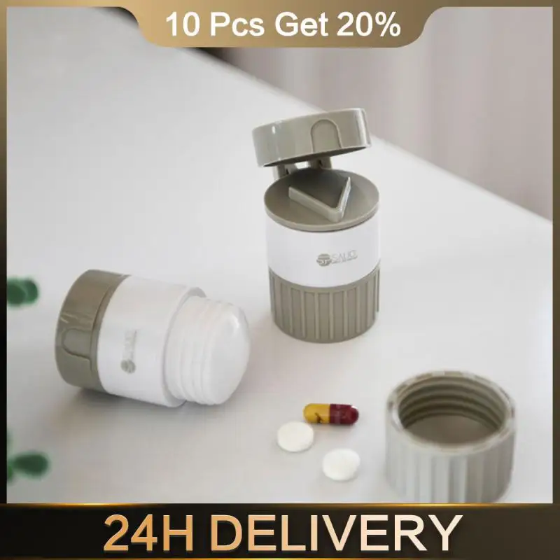 Crusher Pill Cutter For Tablets 3 In 1 Portable Case Pills Splitter Dispenser Broken Mill Drug Separator Pill Divider