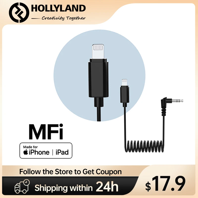 

Hollyland Lark 150 Lark M1 3.5 mm TRS to Lightning Cable 3.5mm TRS to Type-C Cable