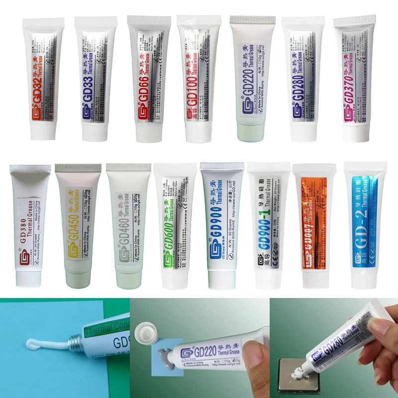 High Thermal Conductive Grease Paste Silicone Plaster Heat Sink Compound Cpu LED Computer GD900 Heat-Dissipating Silicone Paste