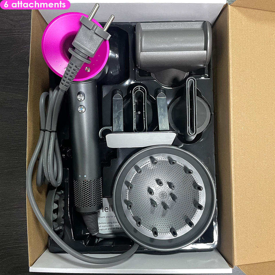 Diffuser Hairdryer Ionic 5in1 Professional Electric Hair Dryer Heat Leaf Blow Drier With Diffuser Ion Leafless Air Blower Woman