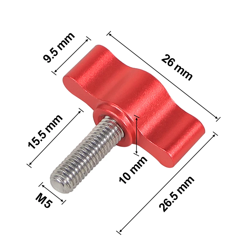 Aluminium Legierung Griff Schraube T Kopf Daumen M5 Gewinde Bolzen 15,5mm 18mm Für Gopro 11 Xiaoyi DJI OSMO action Kamera Zubehör – Detail 32
