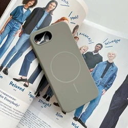 Magnetic Matte Soft Cover with Liquid Silicone - iPhone 12 (Titanium Color)