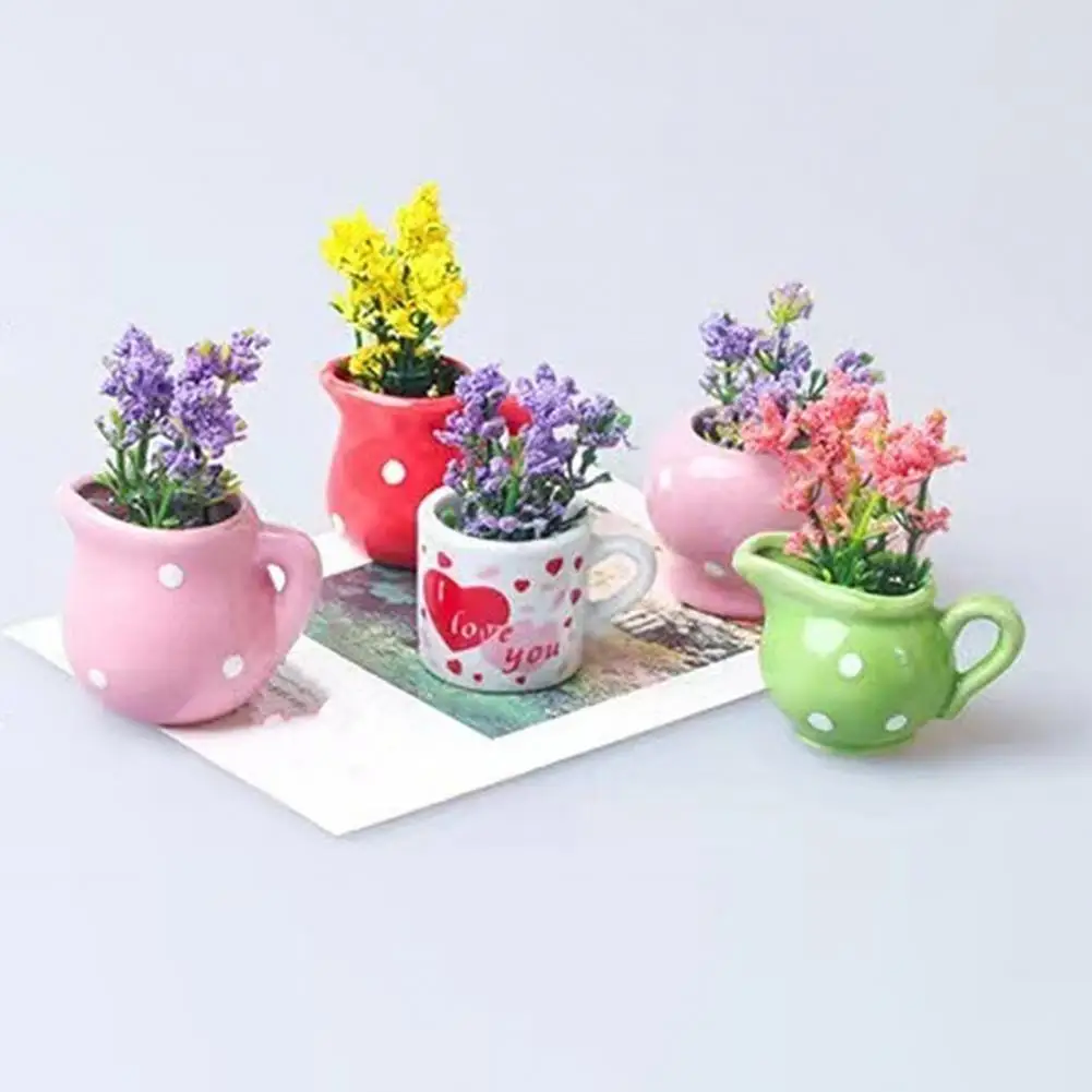 6/8 Pcs Mini Ceramic Vase Refrigerator Magnet Home Kitchen Locker Fridge 3D Miniature Flower Vase Magnetic Decoration Ornament