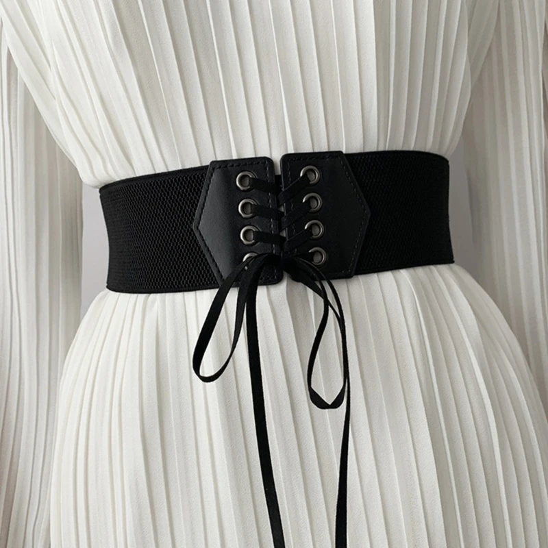 

Waist Belt Elastic Cincher Fashion Girdle Belt Female Black Corset Waist Decors