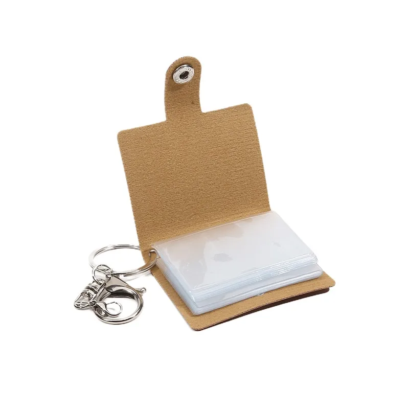 New 2-inch Holder Pockets Portable Certificate Photo Storage Portable Key Ring-10page-20 pocket DIY Mini Photo Album Keychain