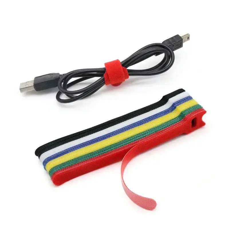 Releasable Cable Ties Wire Organizer Black 15 20 25 30cm Nylon Hook Loop Straps Wrap Zip Bundle Bandage Tie Plastics Fastening - Image 4