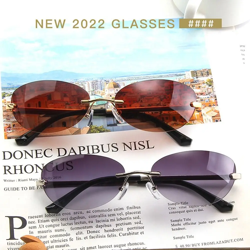 COASION Occhiali Da Sole Avvolgenti Senza Montatura – Design Futuristico Y2K, Lenti UV400, Per Uomo E Donna